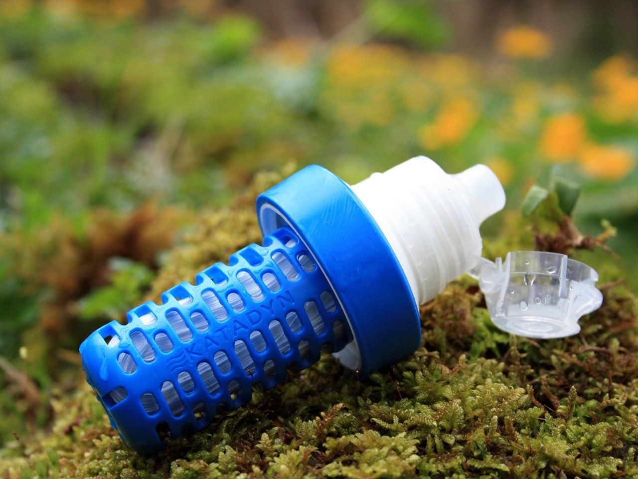 Sistema de filtragem Katadyn BeFree Gravity em uso