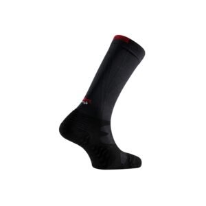 Meias compressivas Lurbel Stone Pro Six para trail running de longa distância em preto e vermelho