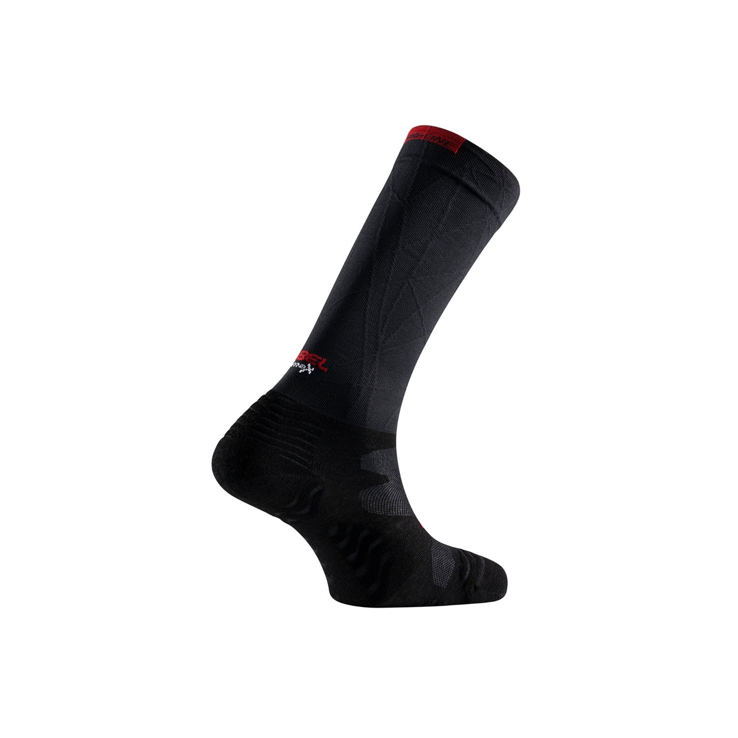 Stone Pro Six Compression Alta-Montanha Meias compressivas Lurbel Stone Pro Six para trail running de longa distância em preto e vermelho
