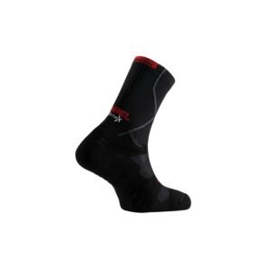 Traction Pro Five Compression Alta-Montanha Meias Lurbel Traction Pro Five Compression para trail running e ultra distância em preto e vermelho